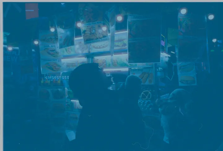 The scan as it opens, before anything is set: flat and heavily cyan.